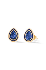 Madison Pear Bezel Stud Earrings - In Stock