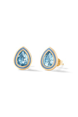 Madison Pear Bezel Stud Earrings - In Stock