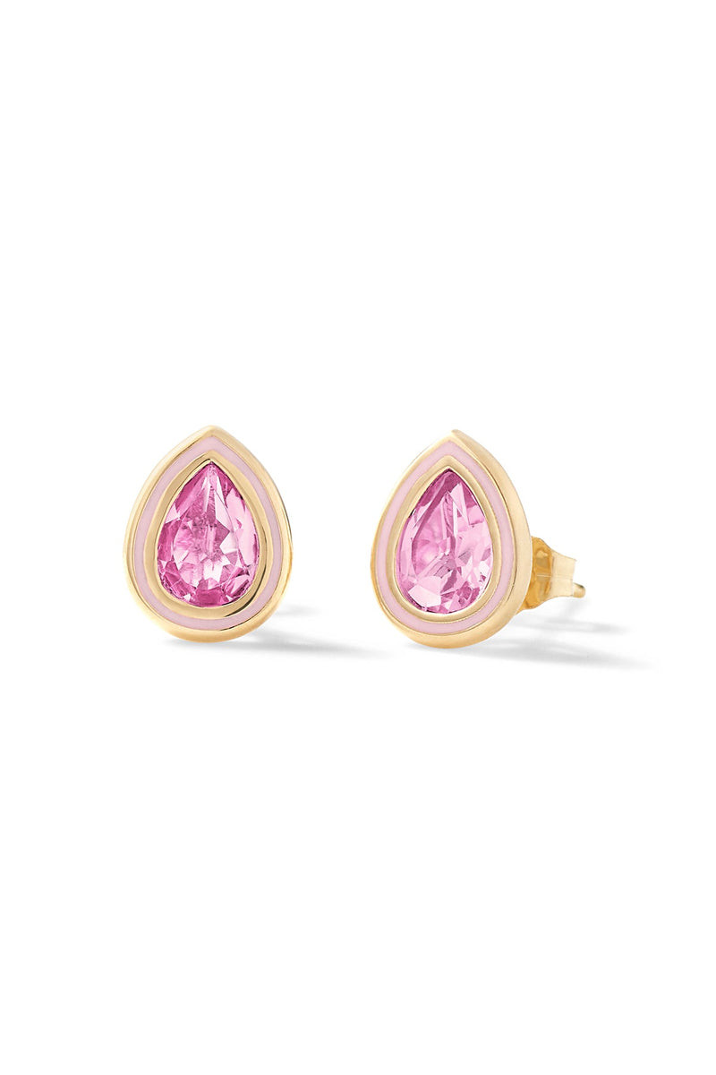 Madison Pear Bezel Stud Earrings - In Stock