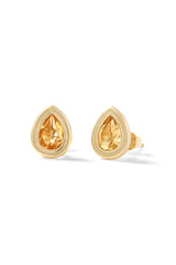 Madison Pear Bezel Stud Earrings - In Stock