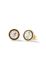 Madison Round Bezel Stud Earrings - In Stock