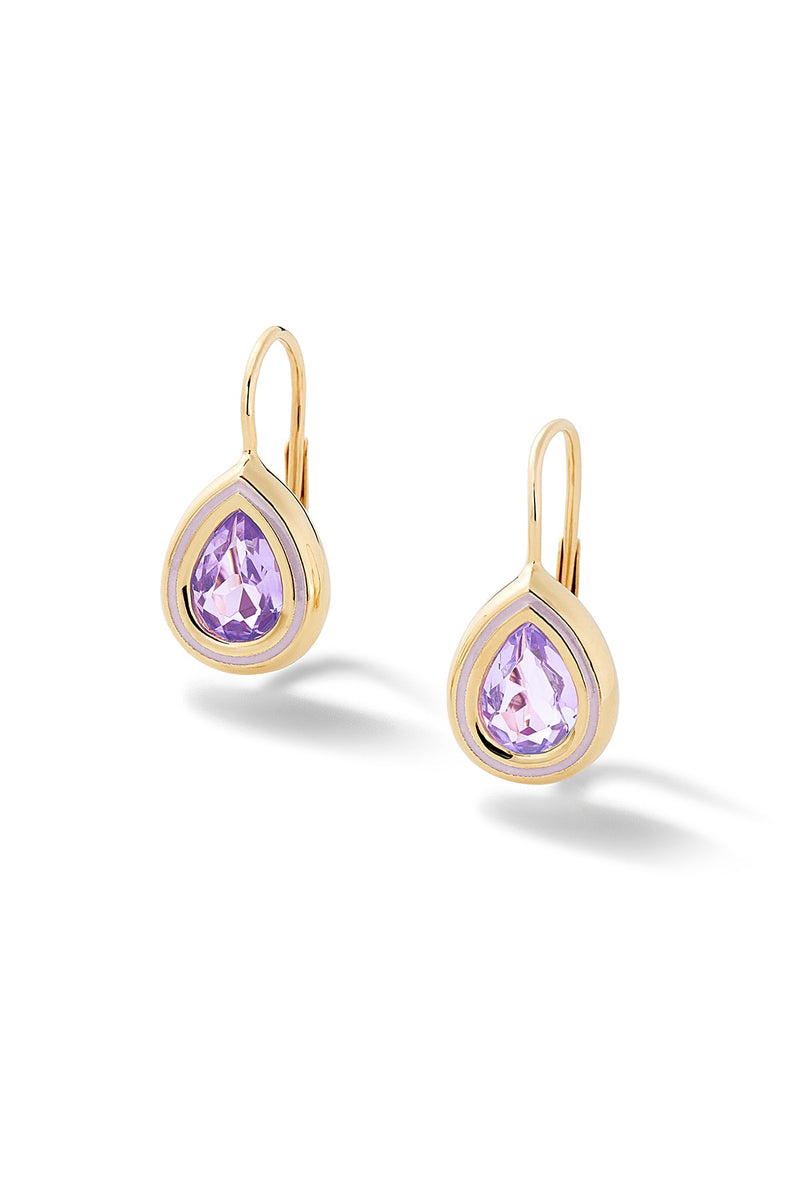 Madison Pear Bezel Drop Earrings - In Stock