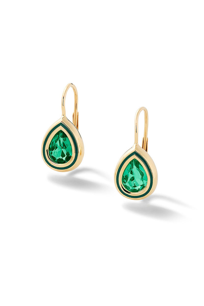 Madison Pear Bezel Drop Earrings - In Stock