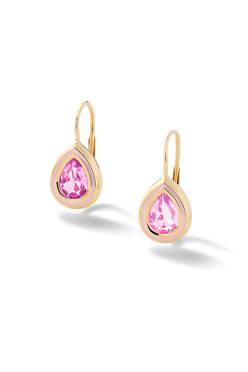 Madison Pear Bezel Drop Earrings - In Stock