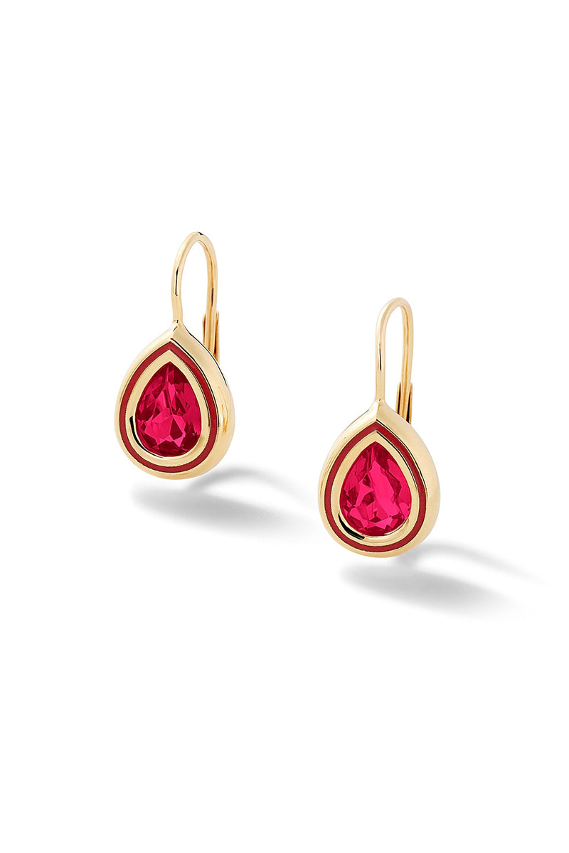 Madison Pear Bezel Drop Earrings - In Stock