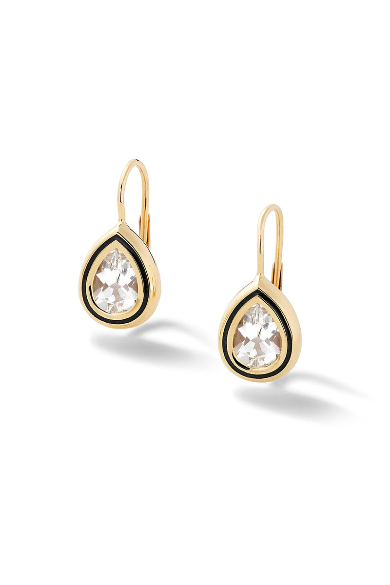 Madison Pear Bezel Drop Earrings - In Stock