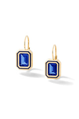 Madison Rectangle Bezel Drop Earrings - In Stock