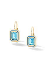 Madison Rectangle Bezel Drop Earrings - In Stock