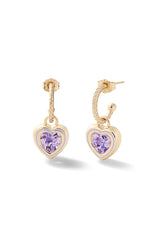 Madison Hoops with Heart Bezel Charm - In Stock
