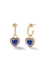 Madison Hoops with Heart Bezel Charm - In Stock