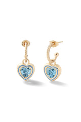 Madison Hoops with Heart Bezel Charm - In Stock