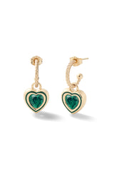 Madison Hoops with Heart Bezel Charm
