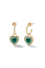 Madison Hoops with Heart Bezel Charm - In Stock