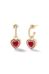Madison Hoops with Heart Bezel Charm