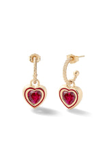Madison Hoops with Heart Bezel Charm - In Stock