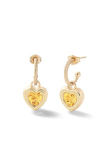 Madison Hoops with Heart Bezel Charm - In Stock