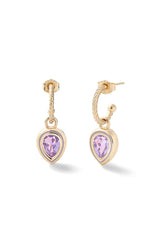 Madison Hoops with Pear Bezel Charm - In Stock