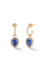 Madison Hoops with Pear Bezel Charm - In Stock