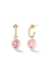 Madison Hoops with Pear Bezel Charm - In Stock
