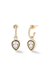 Madison Hoops with Pear Bezel Charm
