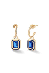 Madison Hoops with Rectangle Bezel Charm - In Stock