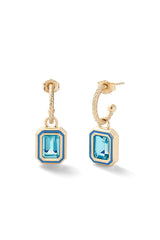 Madison Hoops with Rectangle Bezel Charm - In Stock