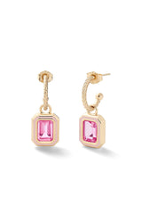 Madison Hoops with Rectangle Bezel Charm - In Stock