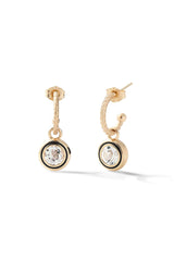 Madison Hoops with Round Bezel Charm - In Stock