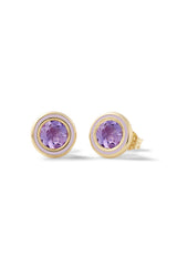 Madison Round Bezel Stud Earrings - In Stock