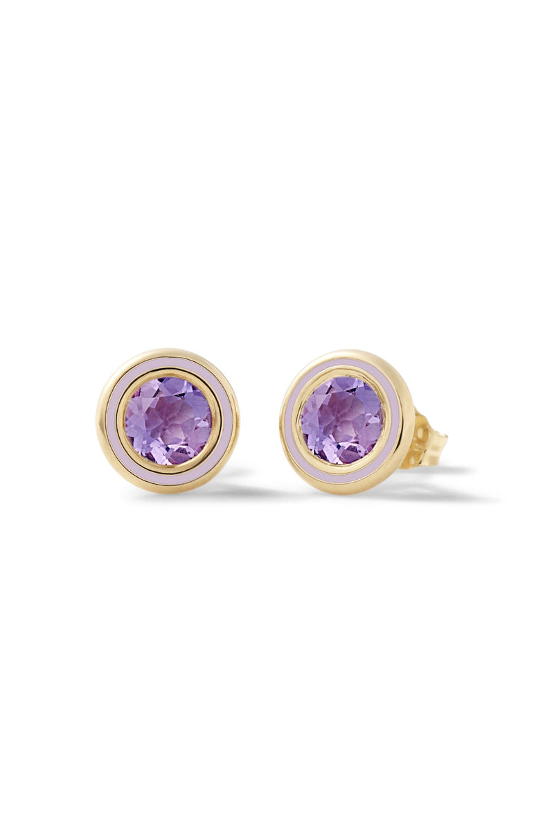 Madison Round Bezel Stud Earrings - In Stock