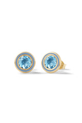 Madison Round Bezel Stud Earrings - In Stock