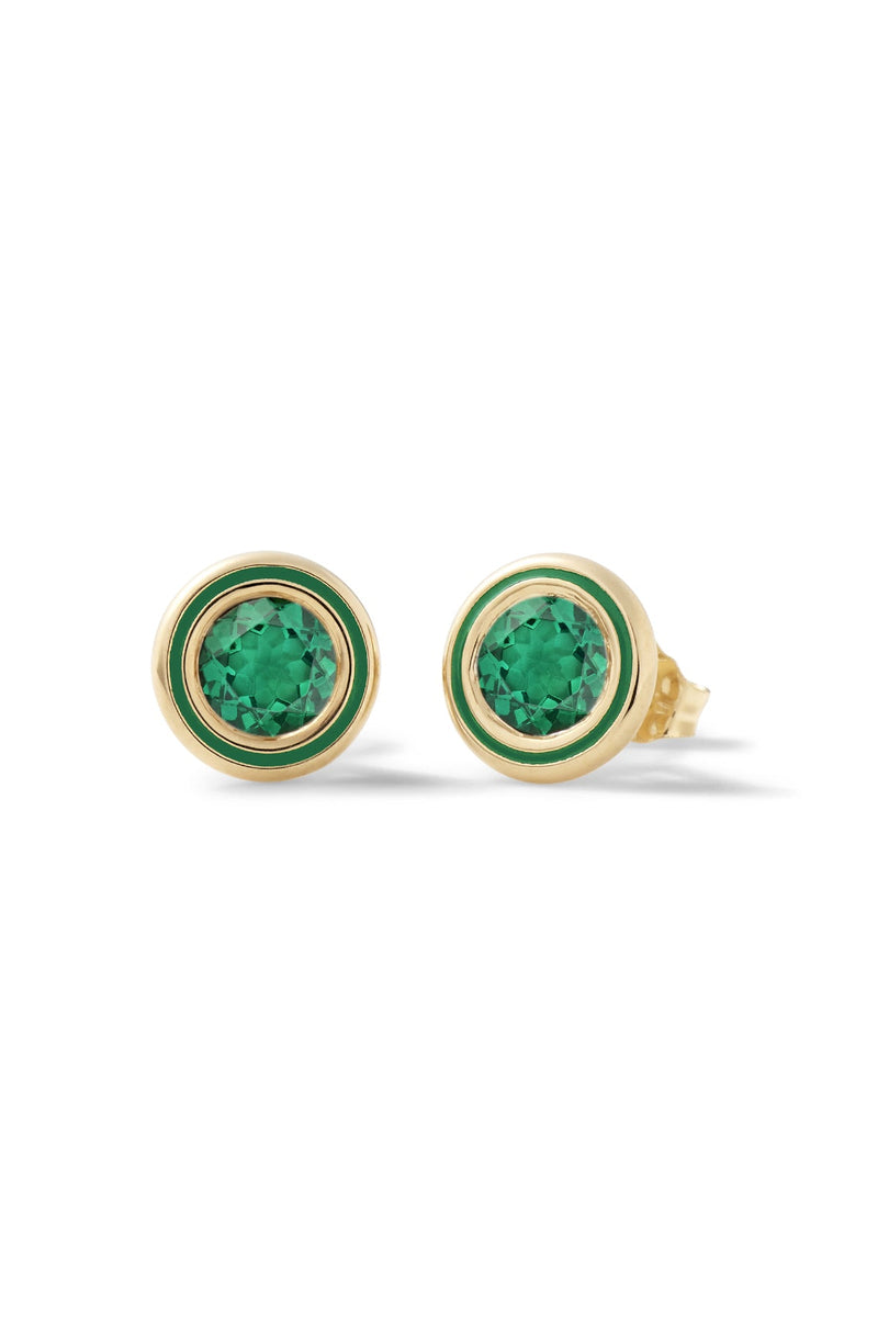 Madison Round Bezel Stud Earrings - In Stock