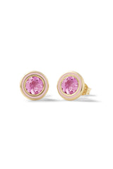 Madison Round Bezel Stud Earrings - In Stock