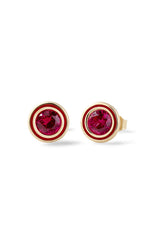 Madison Round Bezel Stud Earrings - In Stock