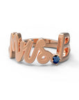 B / Rose Gold / Sapphire