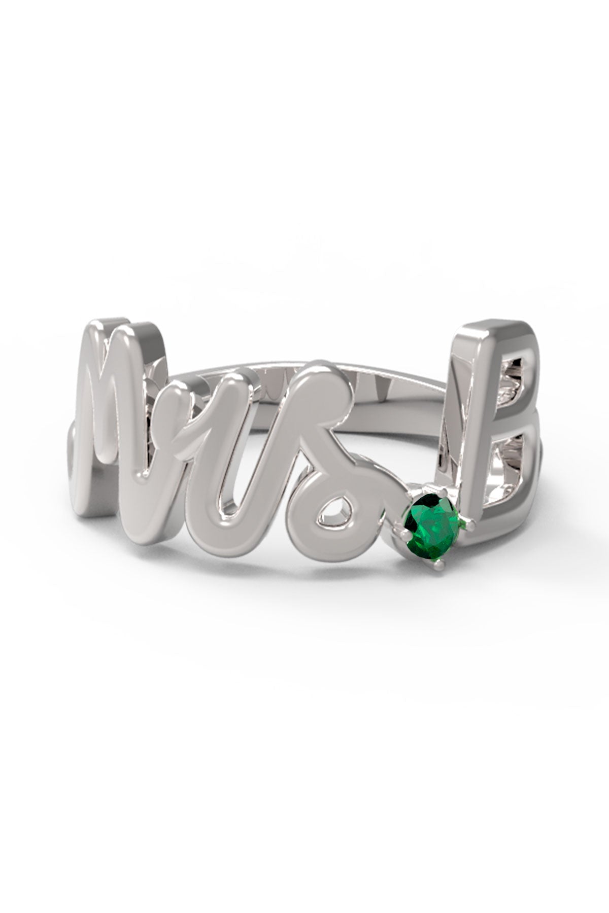 B / White Gold / Emerald