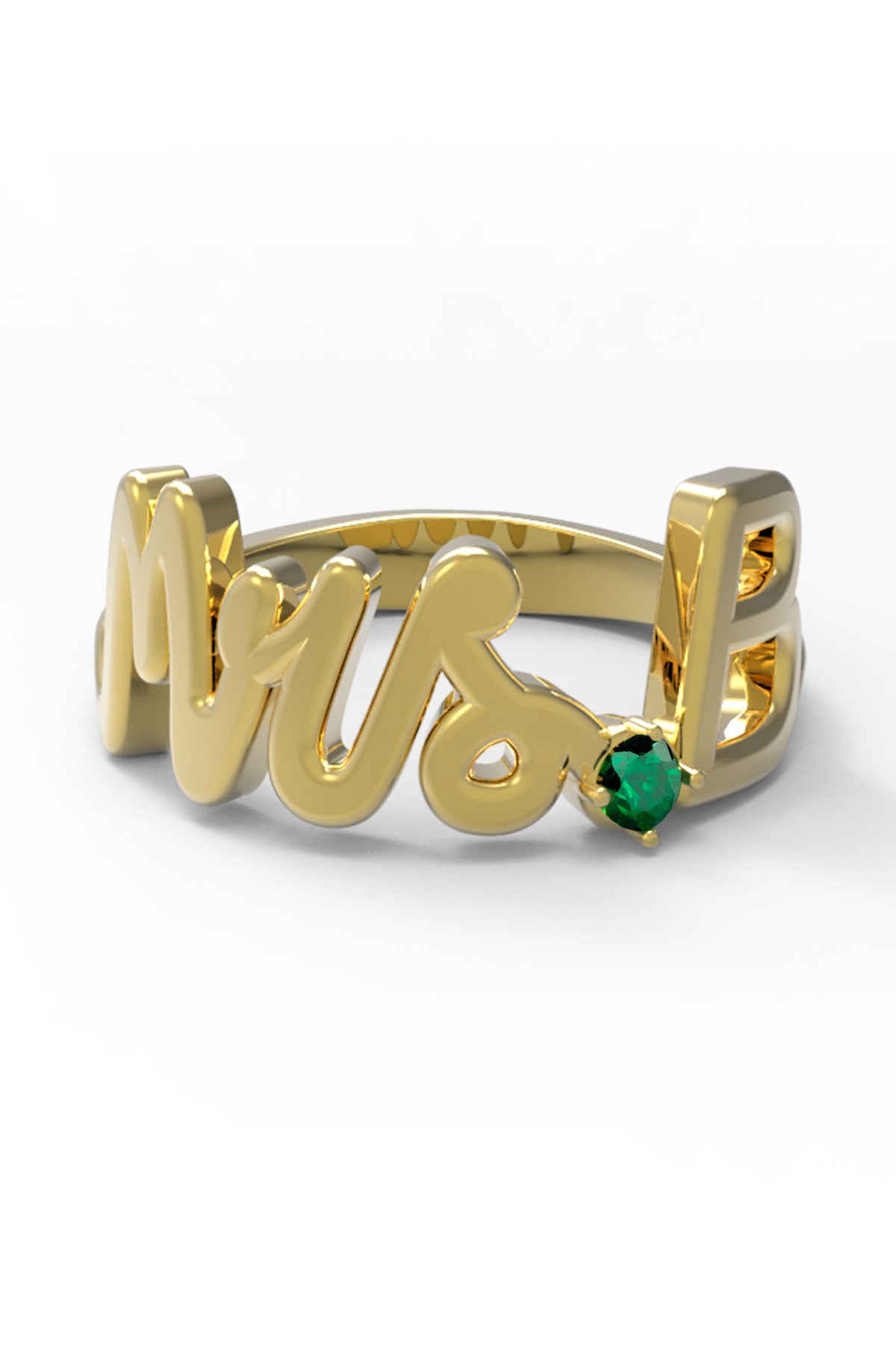 B / Yellow Gold / Emerald