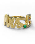 B / Yellow Gold / Emerald