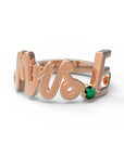 E / Rose Gold / Emerald