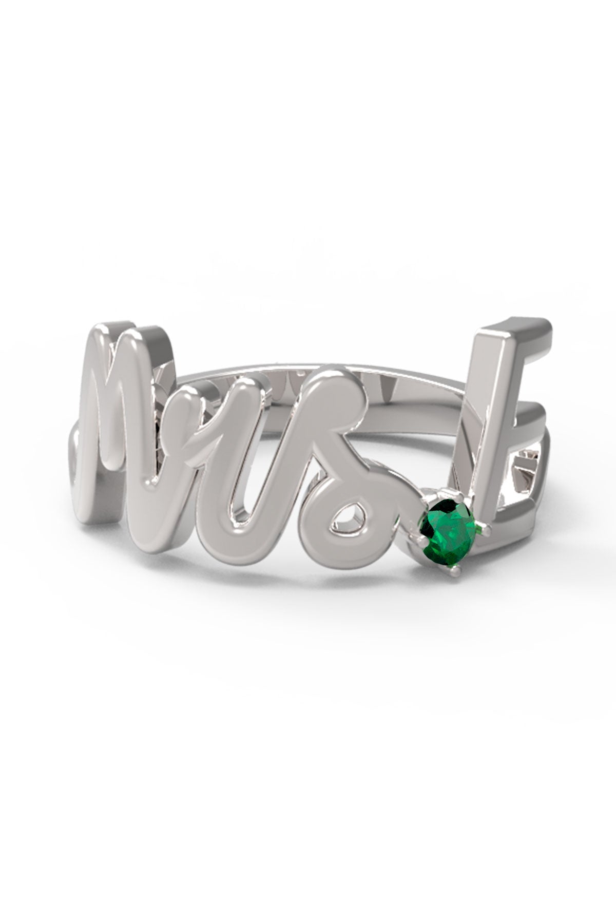 E / White Gold / Emerald