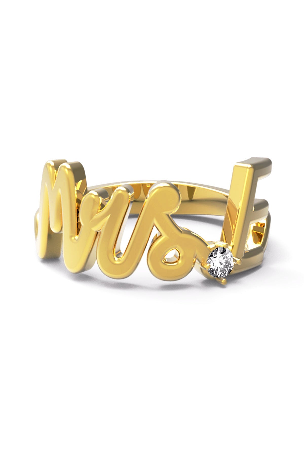 E / Yellow Gold / White Diamond