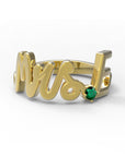 E / Yellow Gold / Emerald