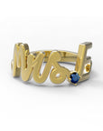 E / Yellow Gold / Sapphire