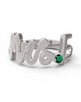 F / White Gold / Emerald