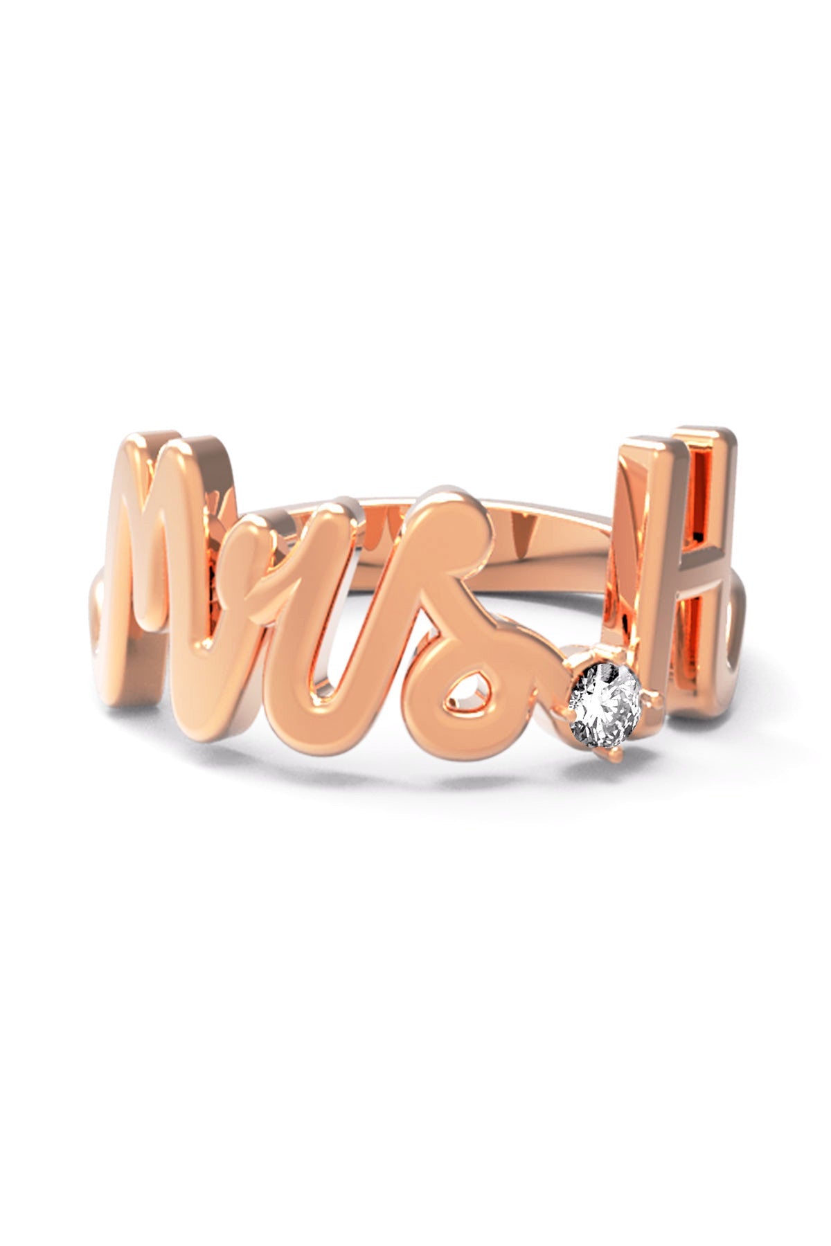 H / Rose Gold / White Diamond