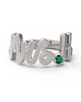 H / White Gold / Emerald