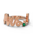 J / Rose Gold / Emerald
