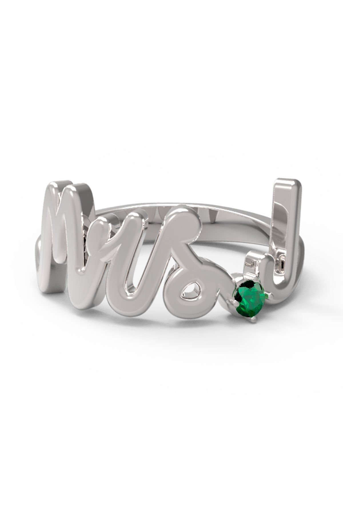 J / White Gold / Emerald