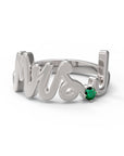J / White Gold / Emerald