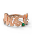 K / Rose Gold / Emerald